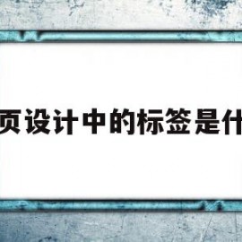 网页设计中的标签是什么(网页设计的标签是什么意思)