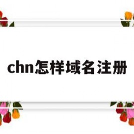 chn怎样域名注册(chn系列哪个最漂亮)