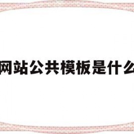 网站公共模板是什么(网站公共模板是什么意思)