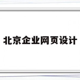 北京企业网页设计(北京企业网页设计公司)