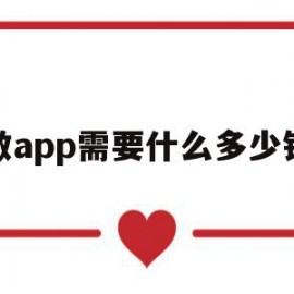 做app需要什么多少钱(要做一个app需要多少资金)