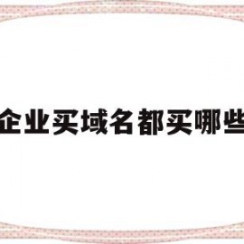 企业买域名都买哪些(域名快速备案几小时通过都是怎么申请的)