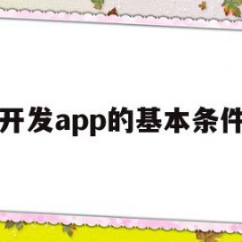 开发app的基本条件(开发app的基本条件是什么)