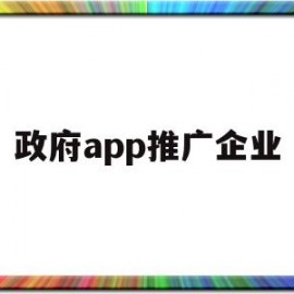 政府app推广企业(政府推荐企业)