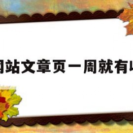 关于新网站文章页一周就有收录的信息