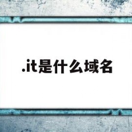 .it是什么域名(cn属于什么域名)