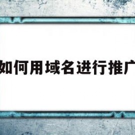 如何用域名进行推广(如何用域名进行推广赚钱)