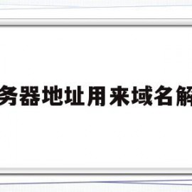 服务器地址用来域名解析(服务器中提供域名解析的是)