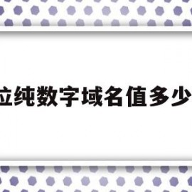 包含4位纯数字域名值多少钱的词条