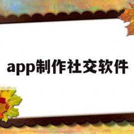 app制作社交软件(app制作社交软件有哪些)
