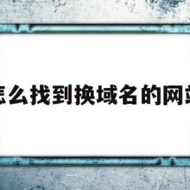 怎么找到换域名的网站(一个网站更改了域名如何找到该网站的新域名)