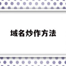 域名炒作方法(域名炒作 血本无归)