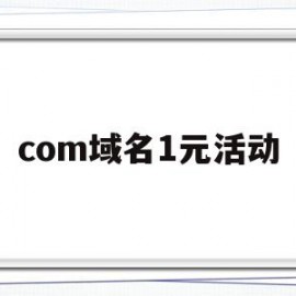 com域名1元活动(一块钱域名)