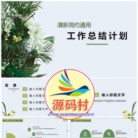 清新简约通用工作总结计划PPT模板下载