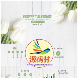 小清新通用PPT工作总结年度汇总模板下载