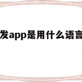 开发app是用什么语言开发(开发app使用什么语言)