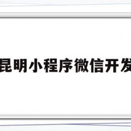 昆明小程序微信开发(微信小程序开发费用一览表)