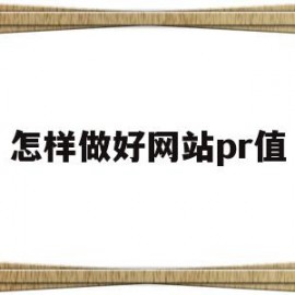怎样做好网站pr值(怎样做好网络安全工作)