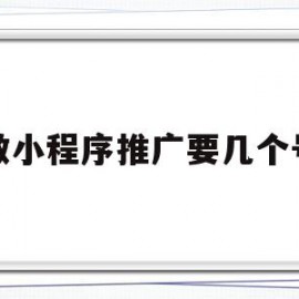 做小程序推广要几个号(做小程序推广要几个号才可以做)