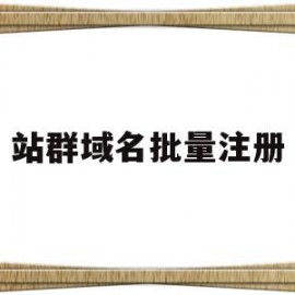 站群域名批量注册(可注册域名批量查询)