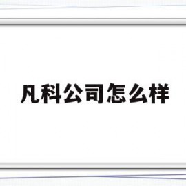 凡科公司怎么样(凡科公司福利待遇)