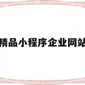 包含精品小程序企业网站的词条