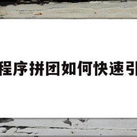 小程序拼团如何快速引流(小程序拼团如何快速引流到微信)