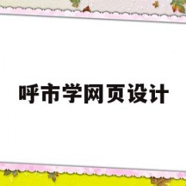 呼市学网页设计(学网页设计学校)