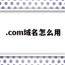 .com域名怎么用(com域名注册技巧)