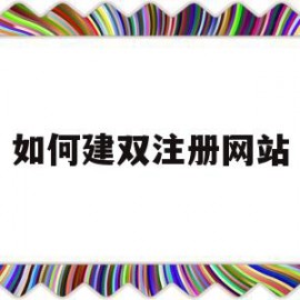 如何建双注册网站(建立多个web站点的方法)