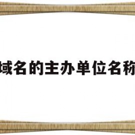 域名的主办单位名称(域名的主办单位名称怎么填写)