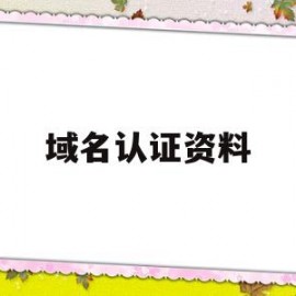 域名认证资料(域名认证资料是什么)
