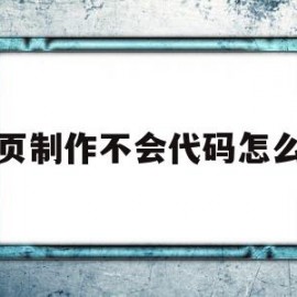 网页制作不会代码怎么办(网页设计写代码用什么软件)