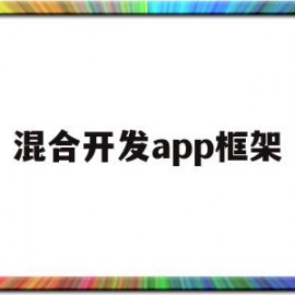 混合开发app框架(app混合开发框架有哪些)