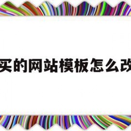 买的网站模板怎么改(买的网站模板怎么改字体)