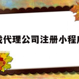 找代理公司注册小程序(一家公司可以注册几个小程序)