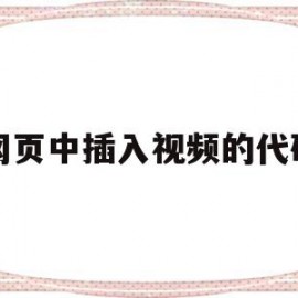 网页中插入视频的代码(网页设计怎么加视频代码)