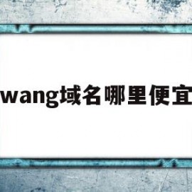 wang域名哪里便宜(wang域名值得投资吗)