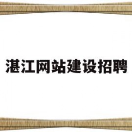 湛江网站建设招聘(招聘 湛江)