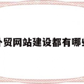 外贸网站建设都有哪些的简单介绍
