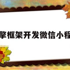 软擎框架开发微信小程序(软擎框架开发微信小程序怎么做)