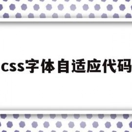 css字体自适应代码(css如何实现字体规则自定义)