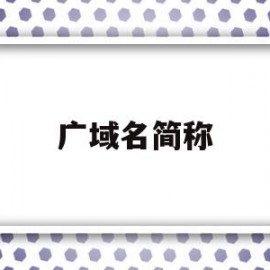 广域名简称(域名的英文缩写)