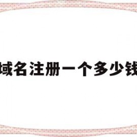 域名注册一个多少钱(域名注册服务网站多少钱)