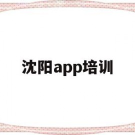 沈阳app培训(沈阳培训网app)