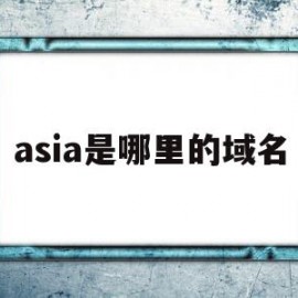 asia是哪里的域名的简单介绍