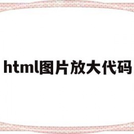 html图片放大代码(html图片放大效果)
