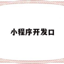 小程序开发口(小程序开发口号大全)