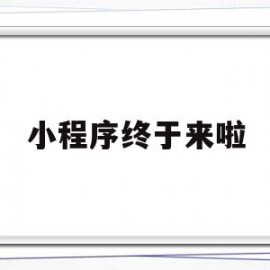 关于小程序终于来啦的信息