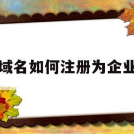 域名如何注册为企业(企业域名邮箱怎么注册)